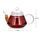 Чайник для заварювання Fissman 1000 мл зі сталевим фільтром жаростійке скло (9450)