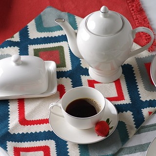 Кухоль Fissman ALEKSA 250 мл с блюдцем порцеляна (3899)