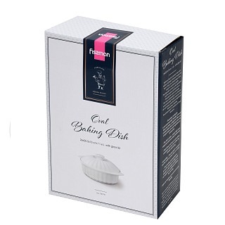 Овальная форма для запекания Fissman 26х20,5х13 см / 1,6 л с крышкой фарфор цена за шт (14174)