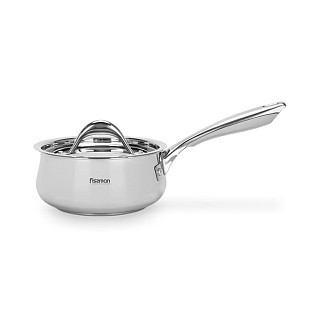 Ківш Fissman ABSOLUTE PRO 16x7,5 см / 1,5 л зі скляною кришкою нержавіюча сталь (5544)