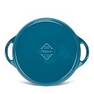 Кругла пательня гриль Fissman 30x4,0 см з боковими ручками емальований чавун (4044)