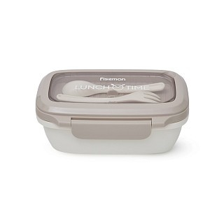 Ланч-бокс Fissman с двумя отделениями 19,7х14х8,2 см 850 мл, цвет серый пластик (16751)