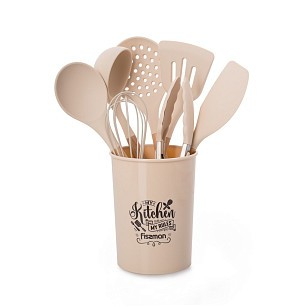 Набор кухонных инструментов Fissman FELAN примет с буковыми ручками силикон (17294)