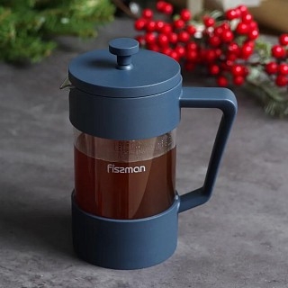 Заварочный чайник с поршнем Fissman FLAT WHITE 600 мл стеклянная колба (9115) Заварочный чайник с поршнем Fissman FLAT WHITE 600 мл стеклянная колба (9115)