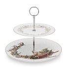 Фруктіниця Fissman CHRISTMAS 2-ярусна 19-27 см порцеляна (14010)