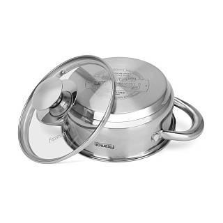 Каструля Fissman зі скляною кришкою GULLIVER 14x6 см / 0,9 л нержавіюча сталь (5417) Каструля Fissman зі скляною кришкою GULLIVER 14x6 см / 0,9 л нержавіюча сталь (5417)