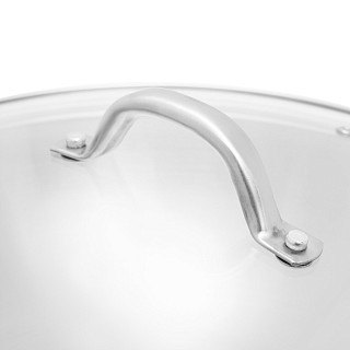 Глубокая сковорода Fissman AETERNUM 24x7 см со стеклянной крышкой нержавеющая сталь (15106)