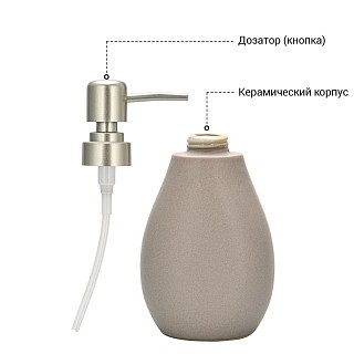 Дозатор жидкого мыла Fissman 300 мл, стакан 400 мл и мыльница в наборе (9509)