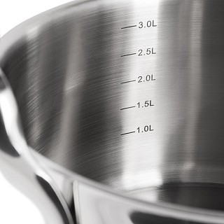 Каструля Fissman FABIA 20x11,5 см 3,45 л зі скляною кришкою нержавіюча сталь (5266)