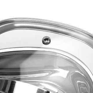 Ковш Fissman EXCLUSIVE PRO 16x8 см/1,5 л со стеклянной крышкой нержавеющая сталь (5540)