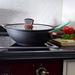 Вок Fissman DIAMOND GREY 3,6 л со стеклянной крышкой (14302) Вок Fissman DIAMOND GREY 3,6 л со стеклянной крышкой (14302)