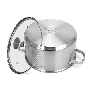 Каструля Fissman MASTER CHEF 24x13 см / 5,4 л зі скляною кришкою нержавіюча сталь (15097)