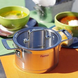 Каструля Fissman FOBUS 20x10 см /3,1 л  із скляною кришкою (5383) Каструля Fissman FOBUS 20x10 см /3,1 л  із скляною кришкою (5383)