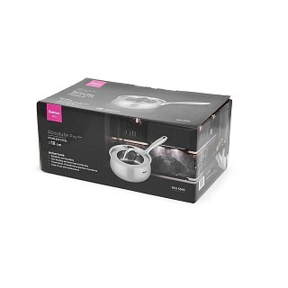 Ковш Fissman ABSOLUTE PRO 18x9 см/2,2 л со стеклянной крышкой нержавеющая сталь (5545)