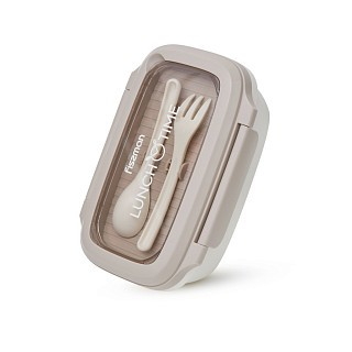 Ланч-бокс Fissman з двома відділенням 19,7х14х8,2 см 850 мл, колір сірий пластик (16751)