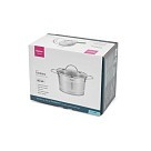 Каструля Fissman TIERNO 18x10,5 см / 2,2 л зі скляною кришкою нержавіюча сталь (5494)