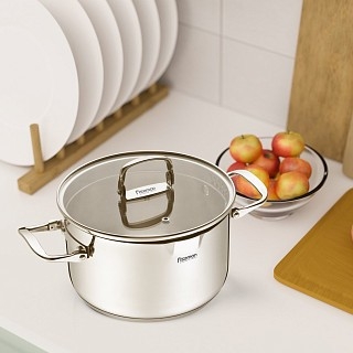 Кастрюля Fissman ADELIE 20x11,5 см/3,5л со стеклянной крышкой нерж. сталь (5226)