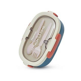 Ланч-бокс Fissman з троьома відділенням 21,5х14,5х7 см 850 мл, колір сірий пластик (16754)