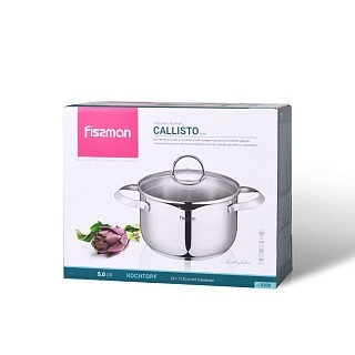 Каструля зі скляною кришкою Fissman CALLISTO 24x11,5 см на 5 л (5208)