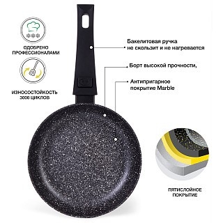 Сковорода для жарки Fissman FIORE 24x4,9 см со съемной ручкой (14293) Сковорода для жарки Fissman FIORE 24x4,9 см со съемной ручкой (14293)