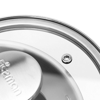 Ківш Fissman MASTER CHEF 16x9 см / 1,6 л зі скляною кришкою нержавіюча сталь (15094)