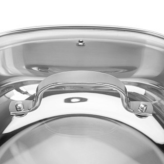 Сотейник Fissman EXCLUSIVE PRO 26x9 см/4,6 л со стеклянной крышкой нержавеющая сталь (5543)