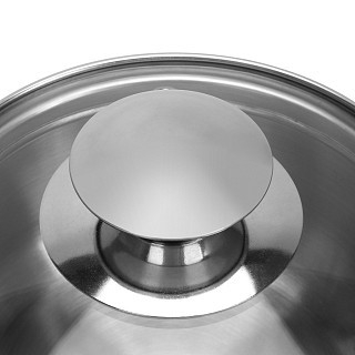 Ковш Fissman со стеклянной крышкой GULLIVER 14x7,5 см/1,1 л нержавеющая сталь (5427)