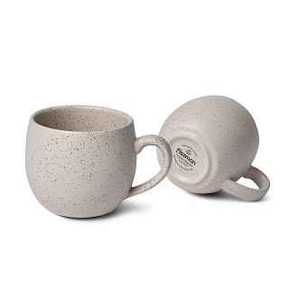 Комплект з двох кухлів Fissman 320 мл кераміка білий пісочний (9519)