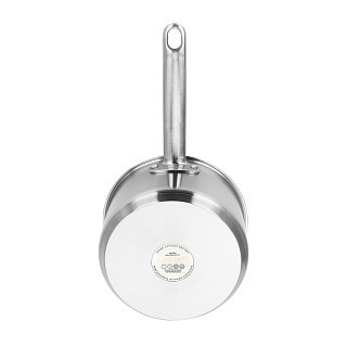 Ківш Fissman MASTER CHEF 18х10 см / 2,3 л зі скляною кришкою нержавіюча сталь (15095)