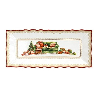 Блюдо Fissman CHRISTMAS AVE прямоугольное 28х12,5 см фарфор (16035)