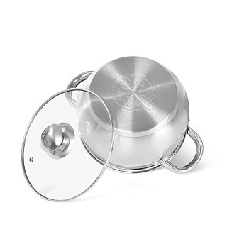 Кастрюля Fissman PRIME 18x10,5 см / 2,7л со стеклянной крышкой (5512) Кастрюля Fissman PRIME 18x10,5 см / 2,7л со стеклянной крышкой (5512)