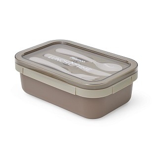 Ланч-бокс Fissman с двумя отделениями 20,5х13,5х7,5 см 800 мл, цвет коричневый нержавеющая сталь (16757)