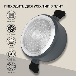 Каструля Fissman LAURA 20x10,5 см / 3 л зі скляною кришкою алюміній з антипригарним покриттям (14476) Каструля Fissman LAURA 20x10,5 см / 3 л зі скляною кришкою алюміній з антипригарним покриттям (14476)