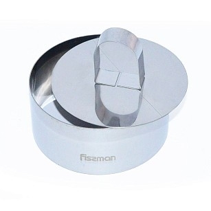 Кулинарное кольцо Fissman 10x4,5 см с прессом круглое (7838)
