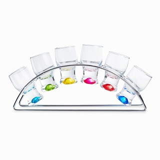 Набір з 6-х чарок 60 мл Fissman на підставці скло (19099)