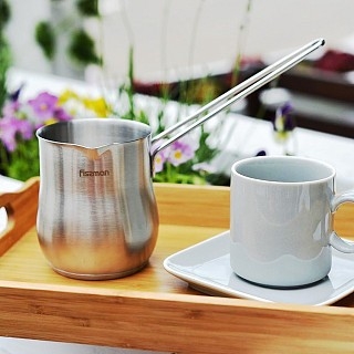 Турка для варки кофе Fissman 8x9 см / 550 мл с индукционным дном (3310) Турка для варки кофе Fissman 8x9 см / 550 мл с индукционным дном (3310)