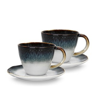 Набір Fissman з 2-х кухлів GALACTICA 230 мл з блюдцем порцеляна (13629)