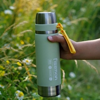 Термос Fissman 600 мл колір світло-зелений нержавіюча сталь (9877)