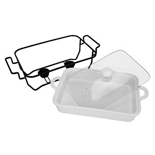 Мармит прямоугольный Fissman 31x22,5x6,5 см / 2,2 л фарфор (14161)