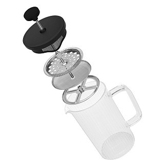 Заварочный чайник с поршнем Fissman 1000 мл стеклянная колба (9157)