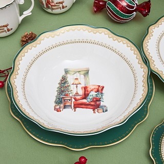 Салатник Fissman 23,5x6,5 см CHRISTMAS EVE фарфор (13757)