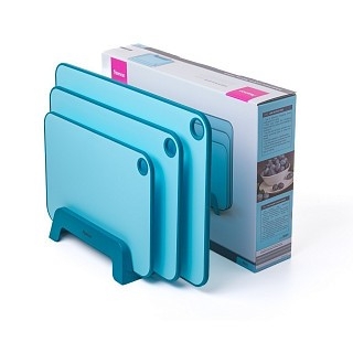 Набор из 3-х разделочных досок Fissman 41х28, 36х24, 31х20, цвет СИНИЙ пластик, ТПР (8055)