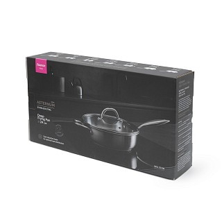 Глубокая сковорода Fissman AETERNUM 24x7 см со стеклянной крышкой нержавеющая сталь (15106)