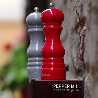Мельница Fissman для соли и перца 17x6см, КРАСНЫЙ пластик, с керамическим механизмом (8214)