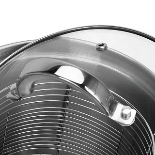 Ковш Fissman FEDELE 18x15 см 3,57л. со вставкой-пароваркой и стеклянной крышкой нерж.сталь (5375)