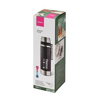 Термос Fissman 600 мл цвет черный нержавеющая сталь (9875)