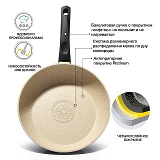 Сковородка Fissman FUEGO STONE 24x4,6 см (4265)