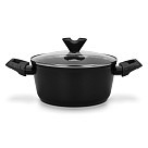 Каструля Fissman 20x9,5 см / 2,5 л ANGELA зі скляною кришкою алюміній з антипригарним покриттям (14606)