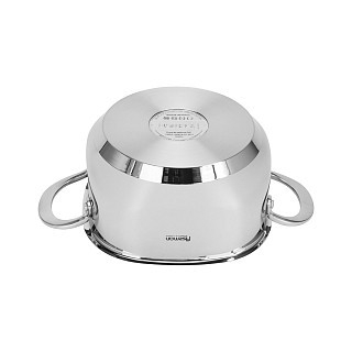 Каструля Fissman EXCLUSIVE PRO 20x10 см / 3,0 л зі скляною кришкою нержавіюча сталь (5541)