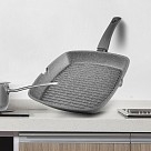 Квадратна сковорідка-гриль Fissman GREY STONE 24x4 см (4977)